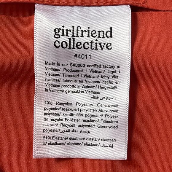 Girlfriend Collective Orange Biker Shorts Women Extra Small Athletic Activewear - Picture 5 of 12